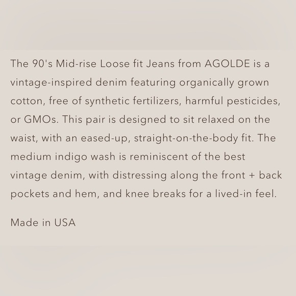 Agolde 90’S Mid-Rise Loose Fit Pinch Waist Distressed Organic Cot jean, size 25 - Picture 3 of 11